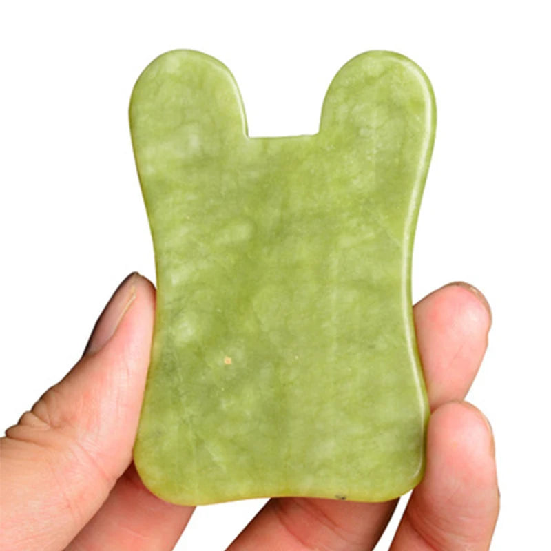 Natural Jade Stone Guasha Board Gouache Scraper For Body Acupoint Press SPA Acupuncture Skin Facial Care Massage Anti Aging Tool