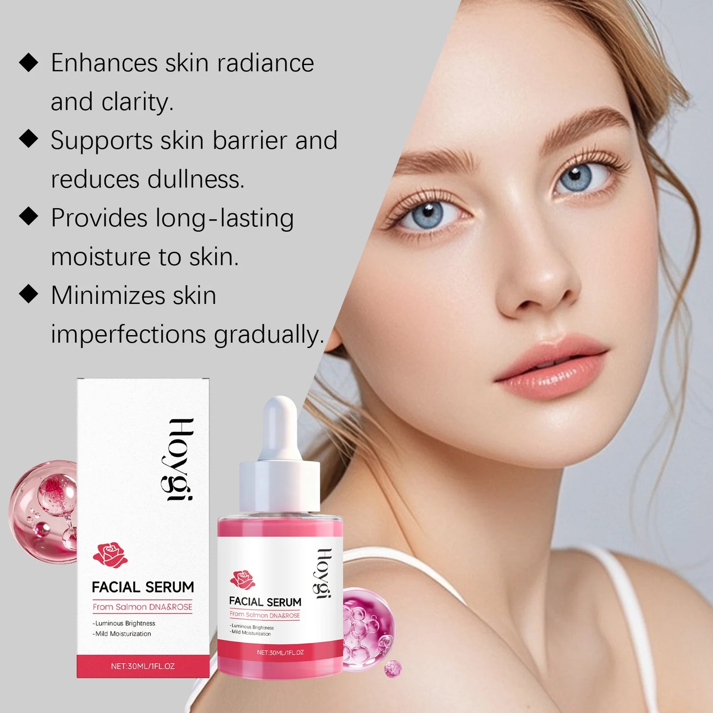 Moisturizing & Brightening Serum - Nourishes Facial Skin, Boosts Elasticity, Refines Texture & Leaves Skin Smooth