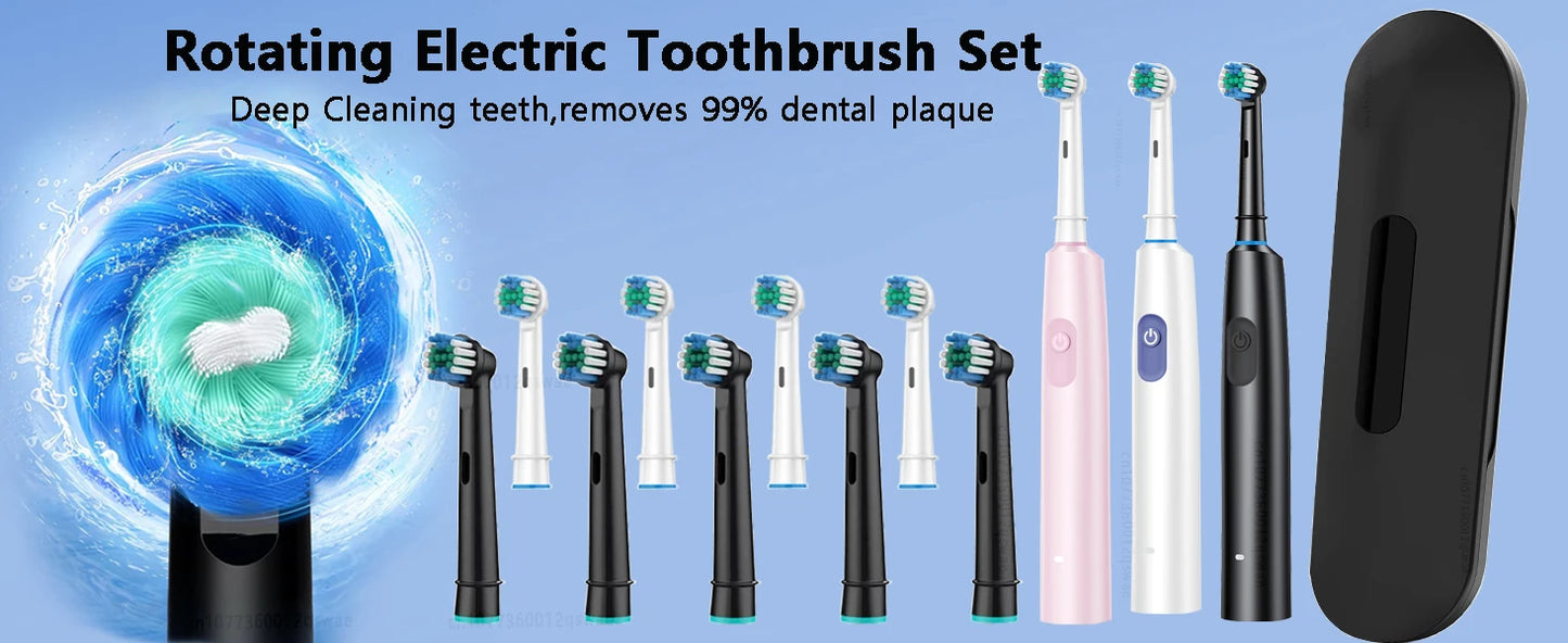 Smart Electric Toothbrush Rechargeable Tooth Brush 5 Mode Smart Timer Teeth Clean Electric Teethbrush with 8 Teethbrush Heads