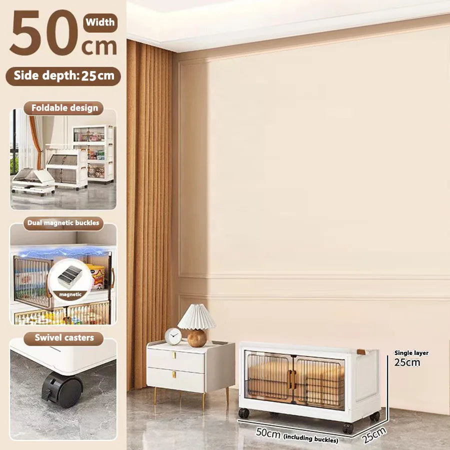 Foldable Sundries Cabinet Dustproof Storage Wardrobe Home Organization Solution