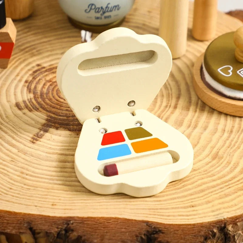 Wooden Baby Toys Simulation Cosmetics Set Pretend Makeup Toys Girls Playing House Game Children Early Education Montessori Toys