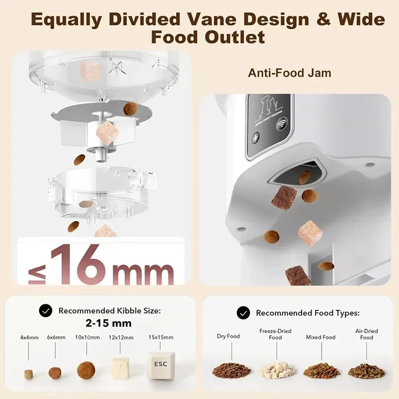 WiFi Automatic Cat Feeder 4L 2.4G Timed Multiple Auto Smart Dog Electric Self Feeding Remote Control Dry Food Basic Dispenser