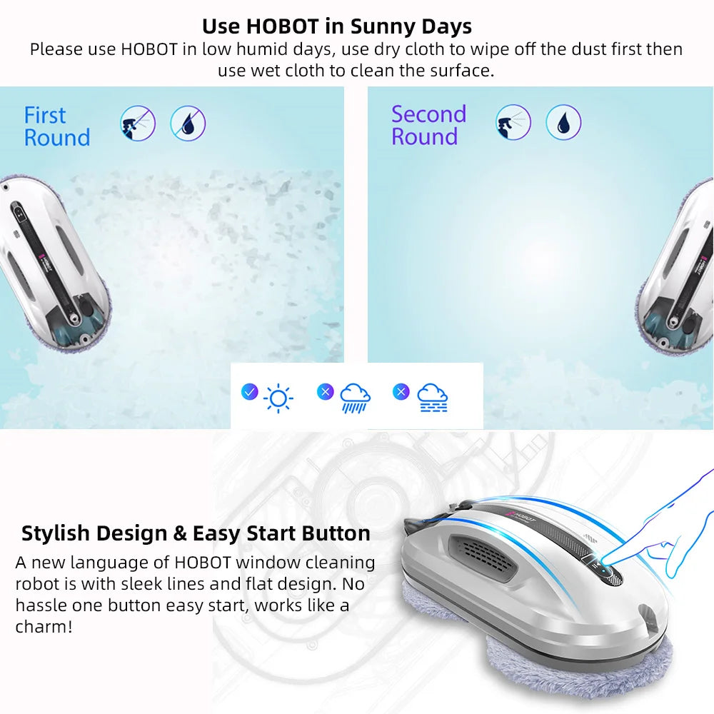 Window Cleaning Robot,  Glass Smart Voice Remote Control Automatic Window Cleaning Robot with Ultra Spray