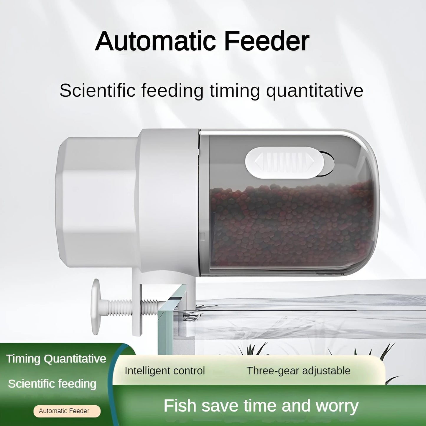 Automatic Fish Feeder with Smart Timer, 3 Feeding Modes, Large Capacity & Quiet for Aquarium Fish/Turtles