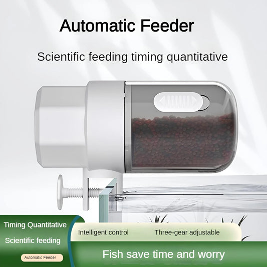 Automatic Fish Feeder with Smart Timer, 3 Feeding Modes, Large Capacity & Quiet for Aquarium Fish/Turtles