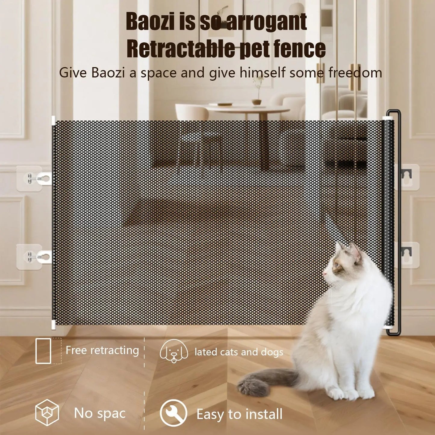 Pet Accessories Guard Retractable Pet Fence Safety Barrier Universal Pet Network Fence Folding Child Barrier Fences Stairs