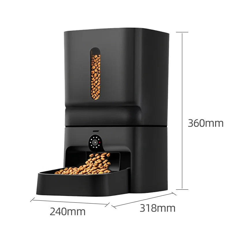 Smart Automatic Cat Feeder 7L with 1080P Camera Night Vision WiFi 2.4G/5G APP Control Voice Call Pet Food Dispenser for Cats Dog