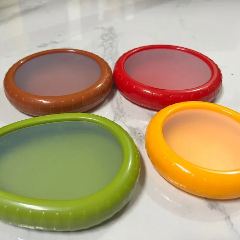 4 Fresh Fruit Storage Box, Fruit Saver Containers,Fruit Storage Containers, Reusable Silicone Food Savers Fridge Storage Boxes
