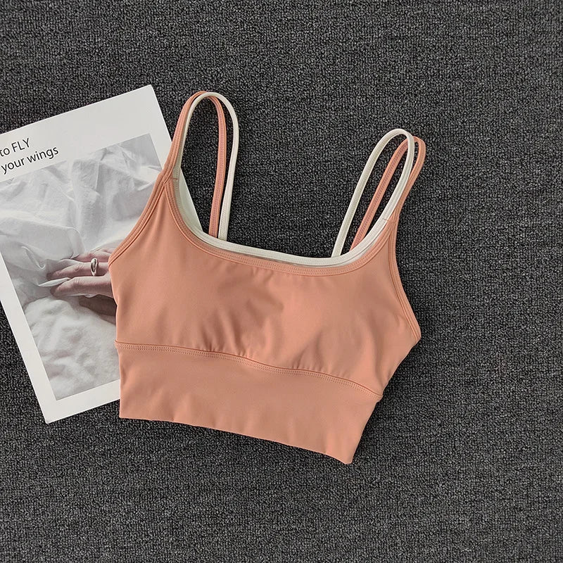 Women Breathable Sports Bra Shockproof Fitness Tops Push Up Gym Crop Top Brassiere Sport Bras Gym Workout Top Seamless Yoga Bra