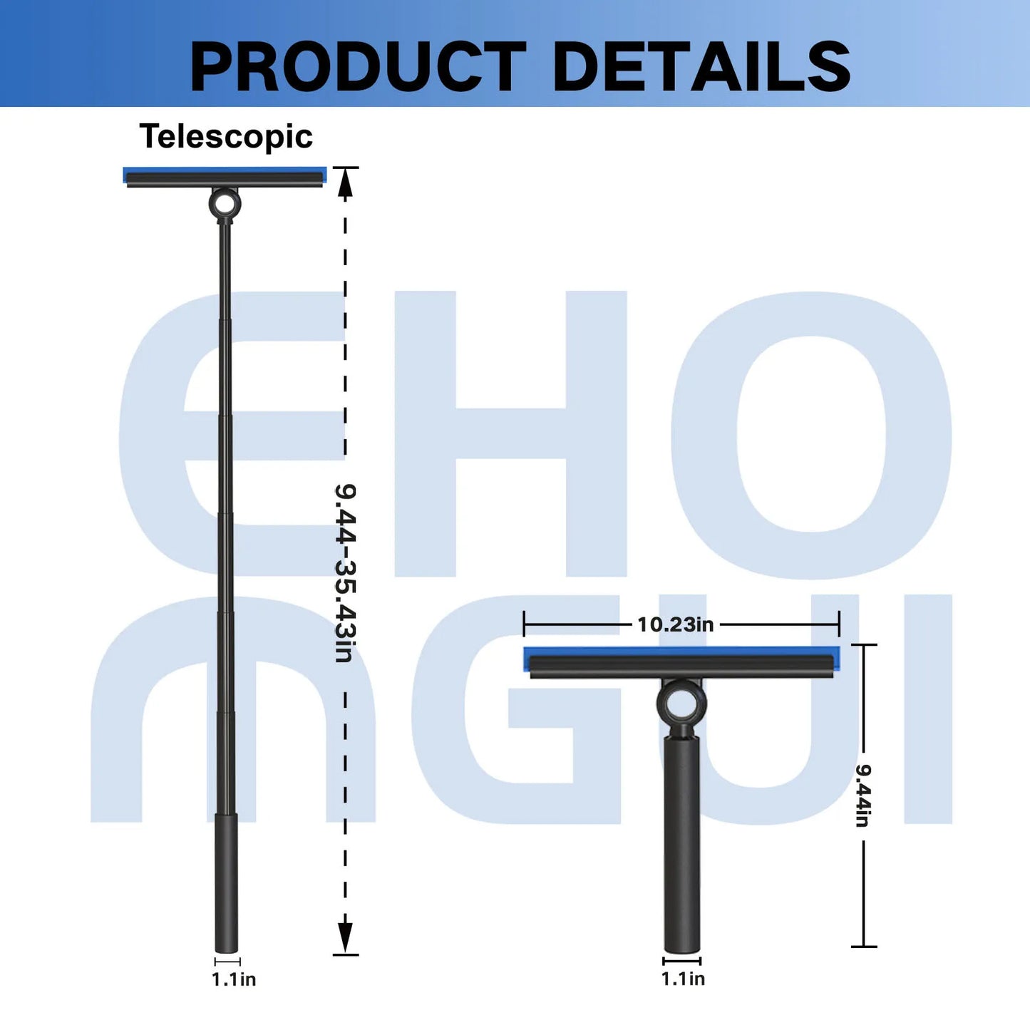 EHOMGUI Shower Squeegee for Glass Door Wiper Scraper Cleaner with Telescopic Handle Bathroom Mirror Wiper Scraper Glass Cleaning