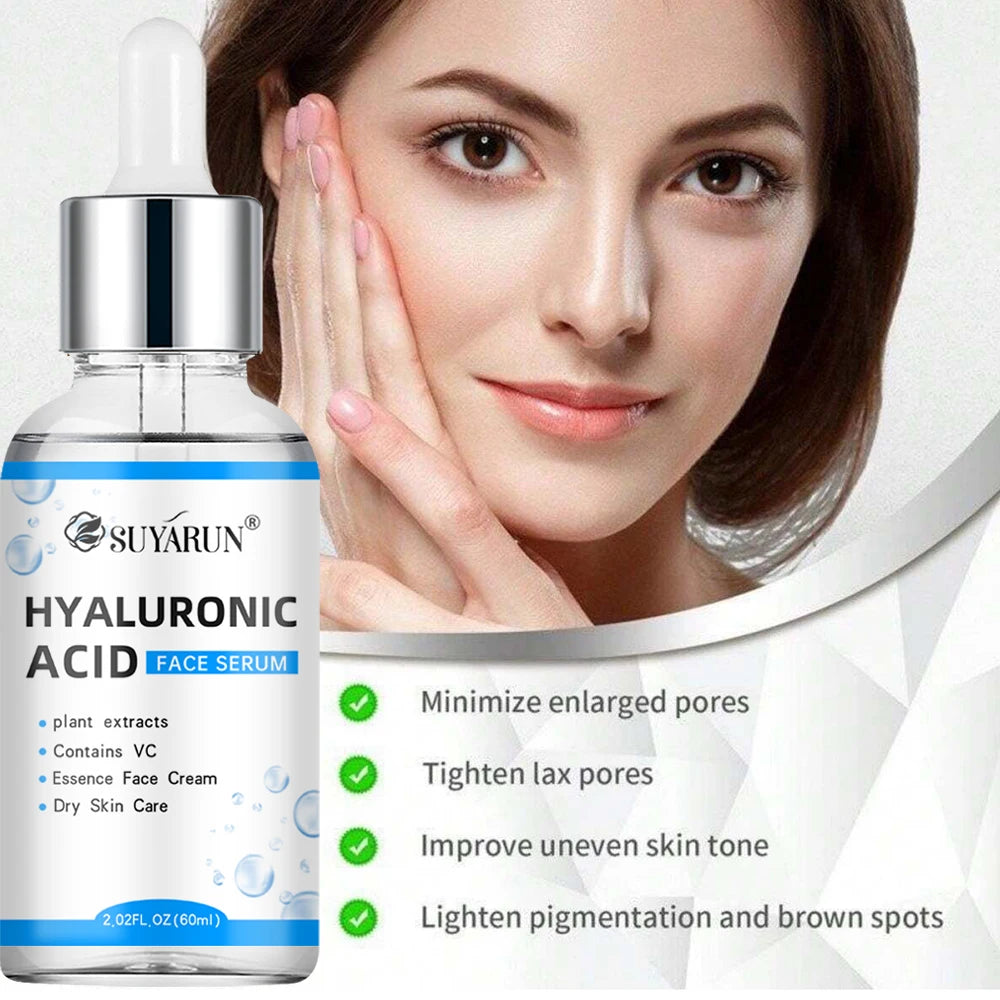 SUYARUN Hyaluronic Acid Serum - 24H Intense Hydration, Anti-Wrinkle & Plumping, Lightweight Face Moisturizer for All Skin Types.