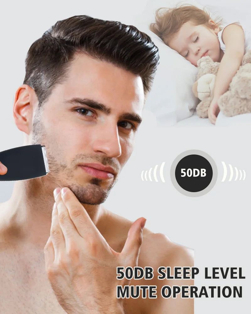 Men's Electric Groin Hair Trimmer Pubic Hair Trimmer Body Grooming Clipper for Men Bikini Epilator Rechargeable Shaver Razor