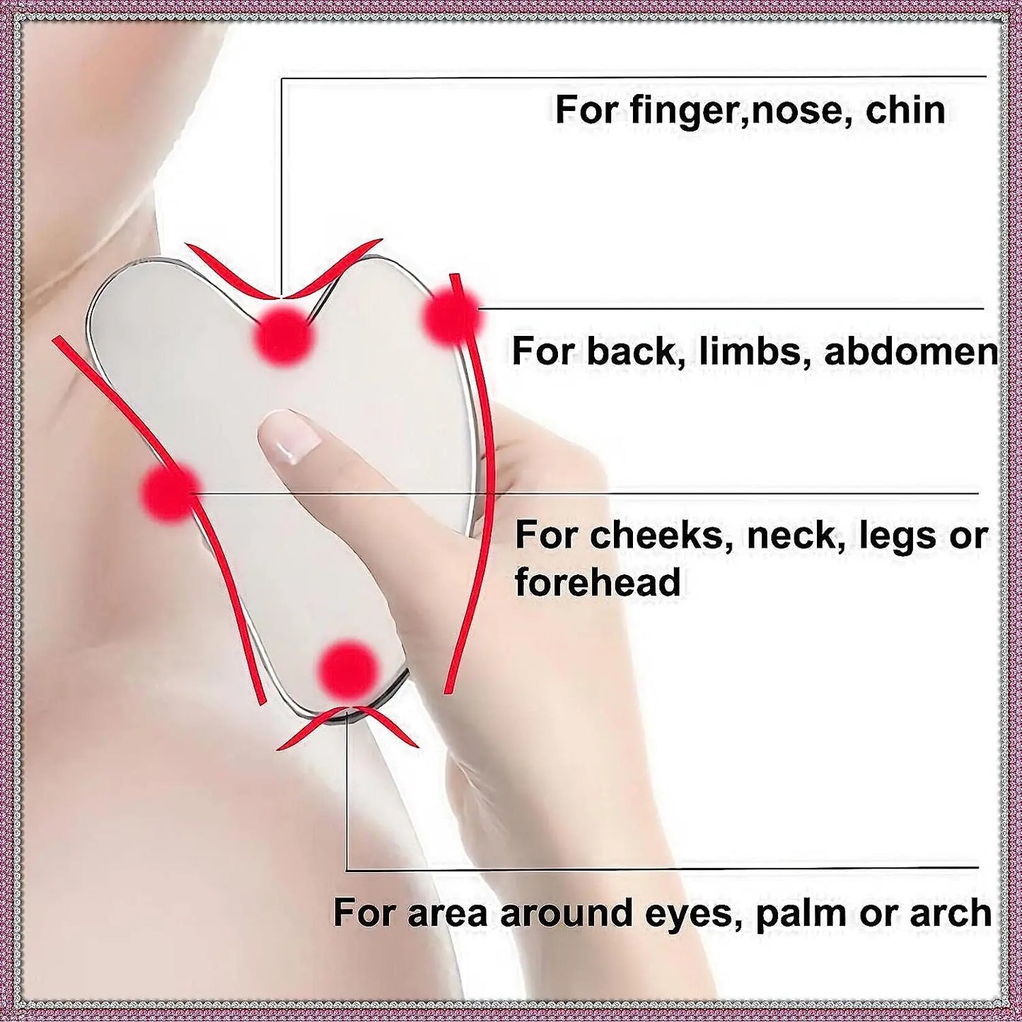 2025 New Gua Sha Facial Tools Scraping Massage Tool Stainless Steel SUS304 Smooth SPA Therapy For Face gua shua