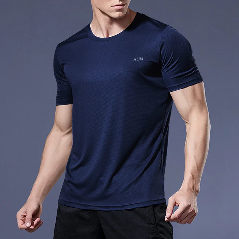 Summer Mens Quick Dry Running Bodybuilding Shirts Sport Gym t Shirt Men Short Sleeve Fitness Tops Oversized t-Shirt Jersey