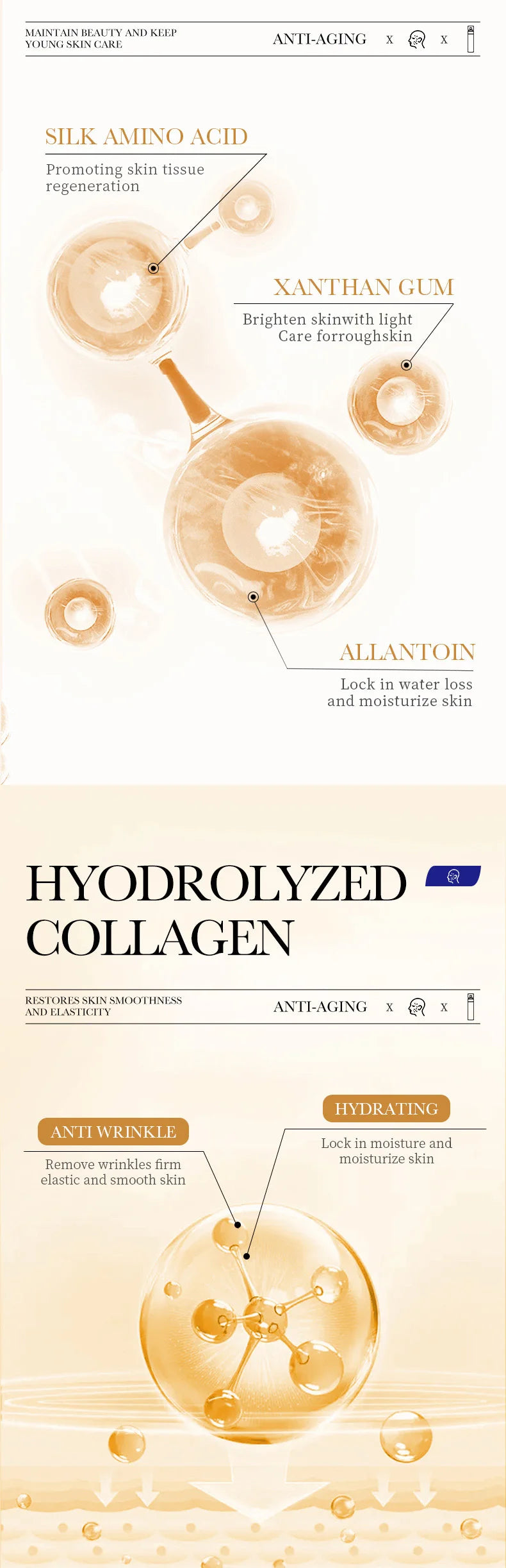 SADOER Collagen Facial Serum Face Lotion Moisturizing Face Emulsion Oil Control Water Anti Wrinkle Refreshing Facial Essence