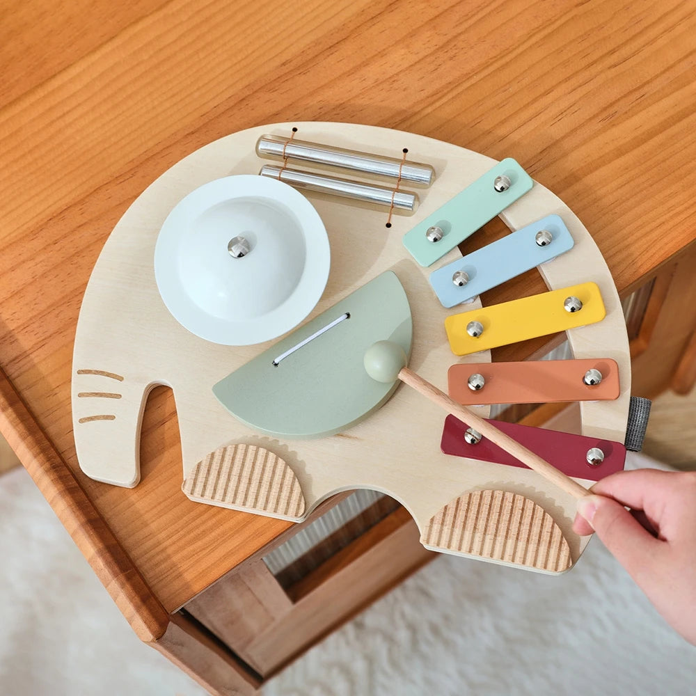 Wooden Instruments Baby Toys Educational Toys Elephant Xylophone Children's Musical Toys Newborn Birthday Gifts Music Table Toys
