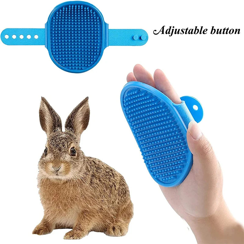Rabbit Grooming Kit Tear Stain Remover Cleaning Combs Pet Nail Clipper Double-Sided Shampoo Bath Brush for Guinea Pig Bunny