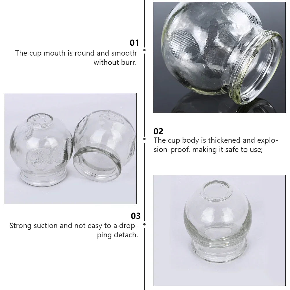 6 Pcs Gua Sha Therapy Cans Body Set Chinese Set Glass Fire Can Hand Tools Appliance Thickened Cupping Cup Massager Scraping Cups