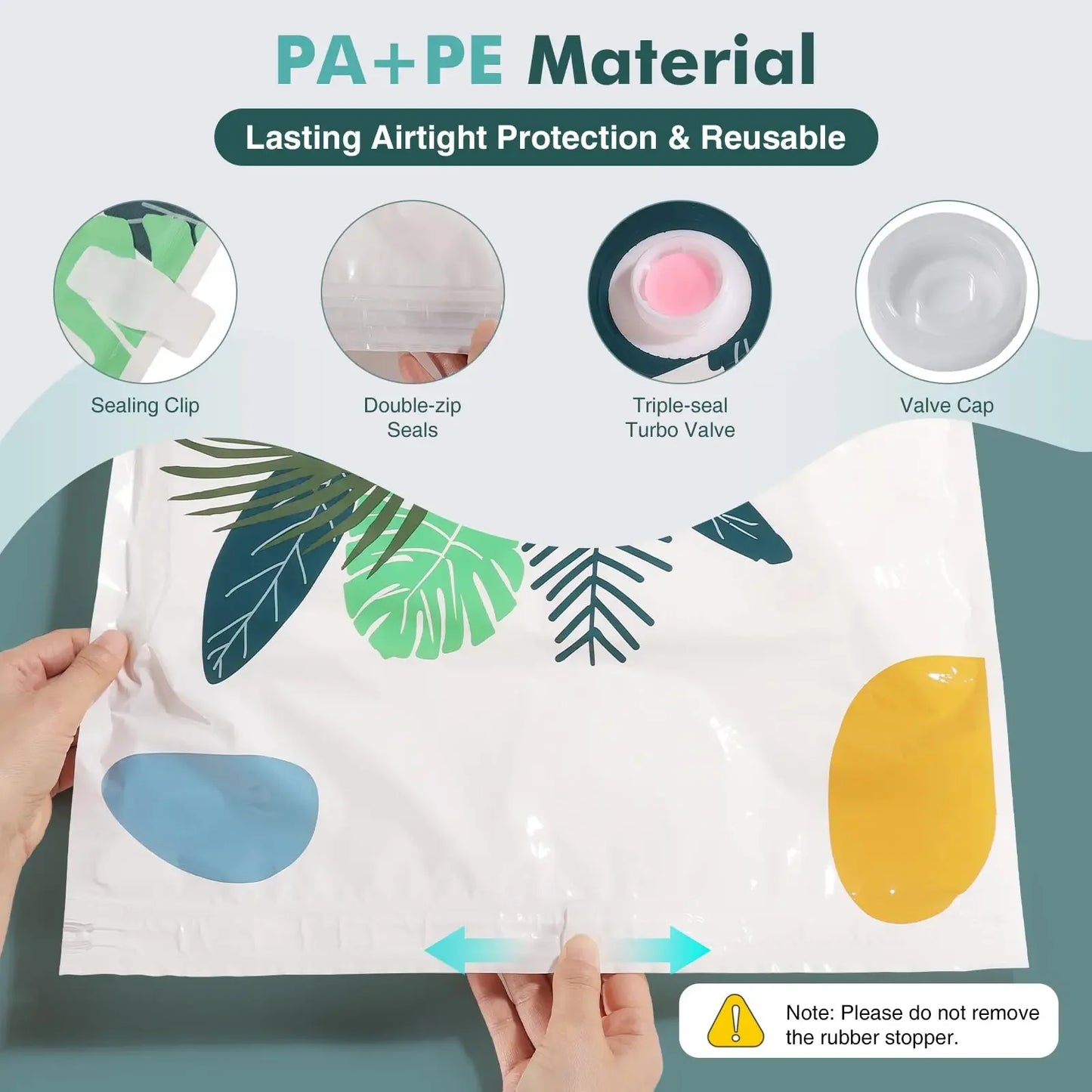 Space saver vacuum storage bags with Hand Pump for Travel Organizer Bags for Comforters, Blankets, Bedding,Packing Bags