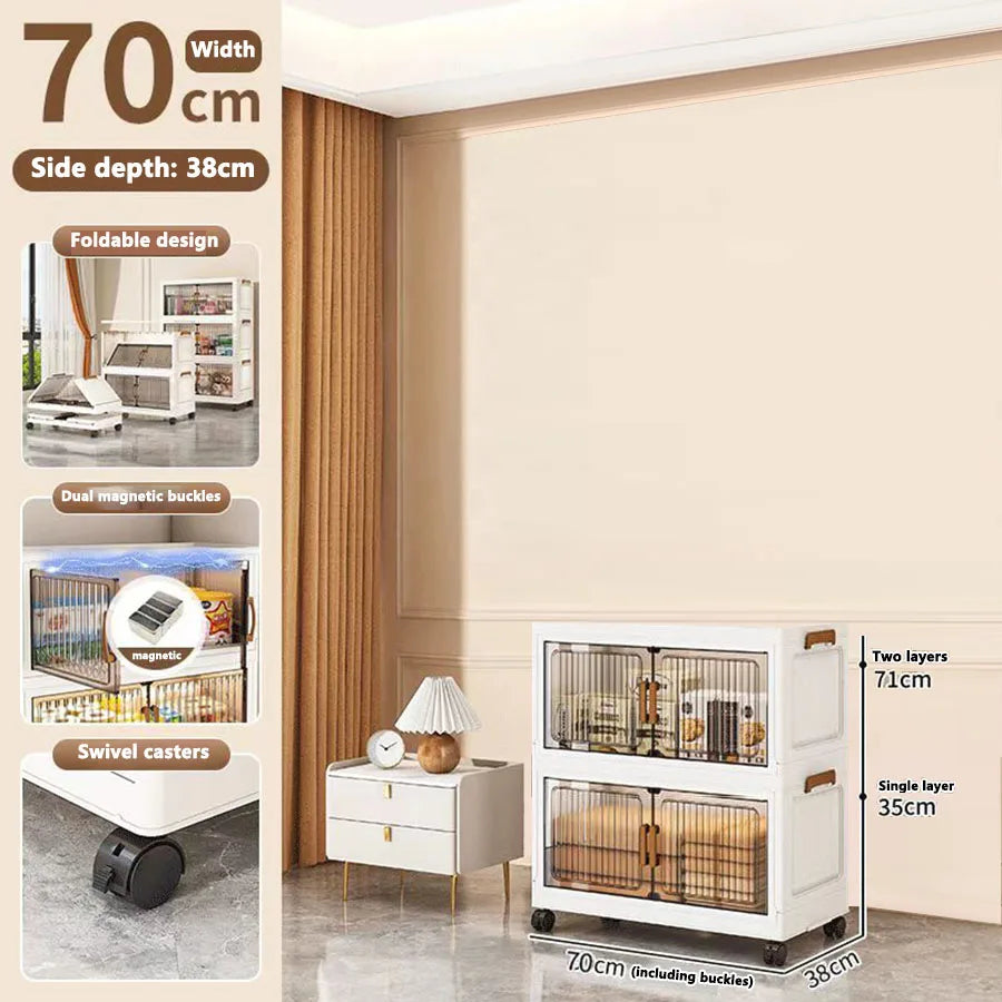 Foldable Sundries Cabinet Dustproof Storage Wardrobe Home Organization Solution