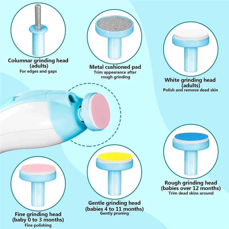 WOTT-Grooming Kit 6 In 1 Electric Baby Nail Clipper Trimmer Rechargeable Manicure Set