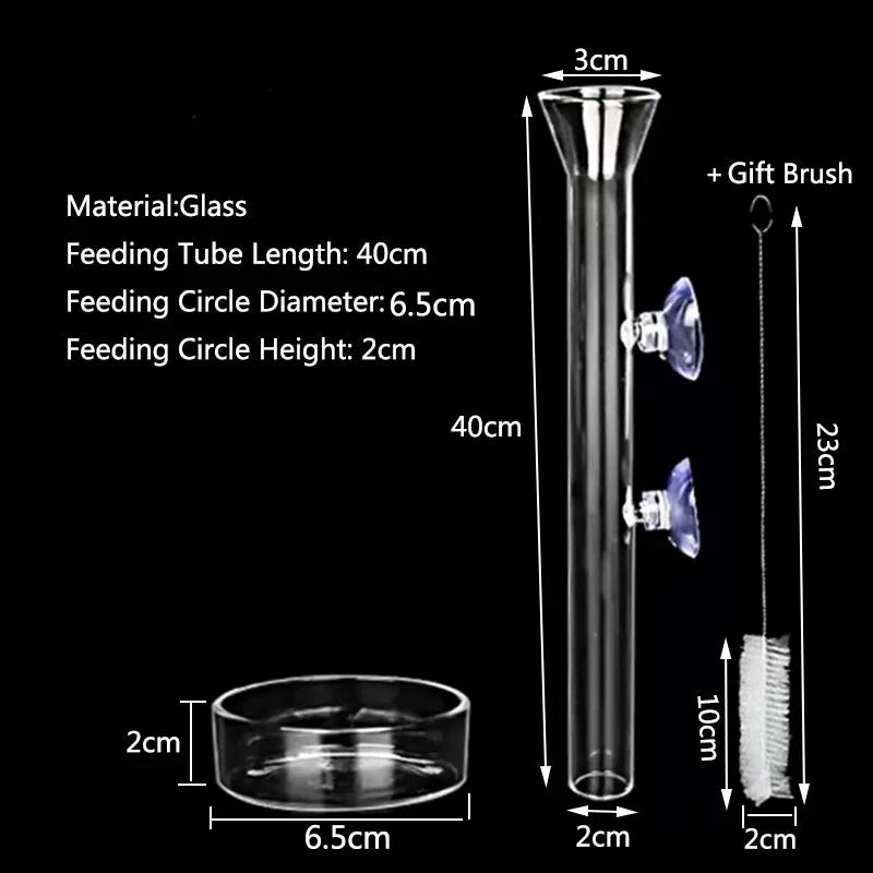 Glass Aquarium Feeder Tube Dish Transparent Fish Tank Shrimp Snail Food Feeder Bowl Aquarium Feeding Accessories Shrimp Feeders