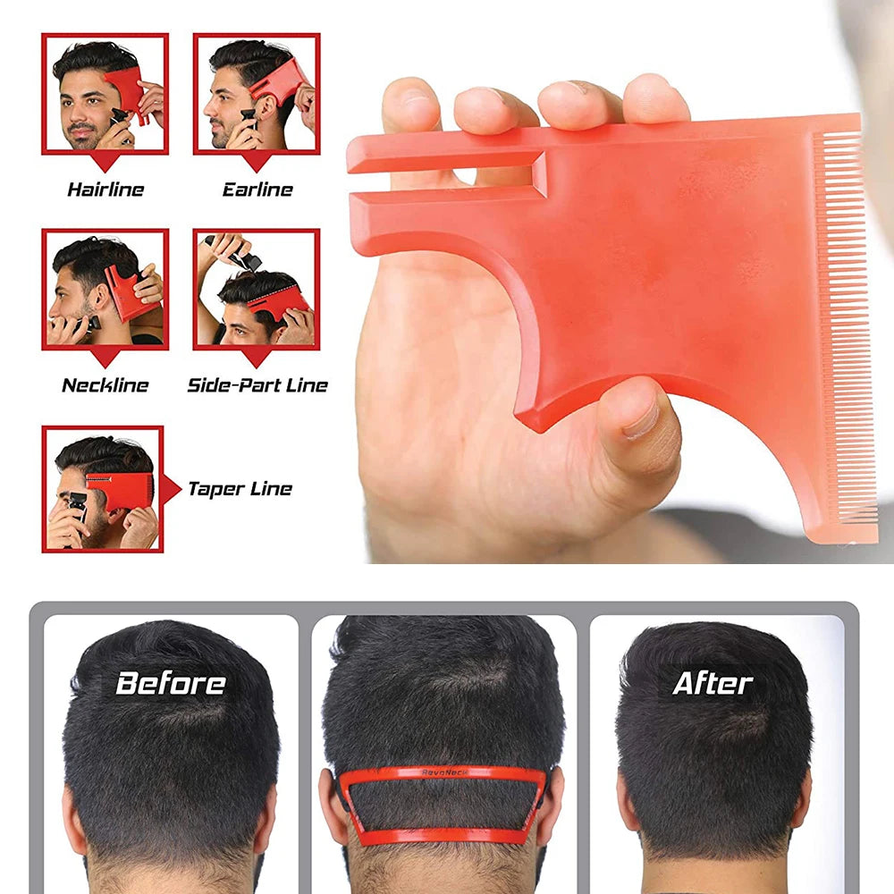 Haircut Kit Beard Hair Goatee Neckline Shaving Template Hairline Beard Shaping Tool Hair Cutting Grooming Kit Barber Supplies