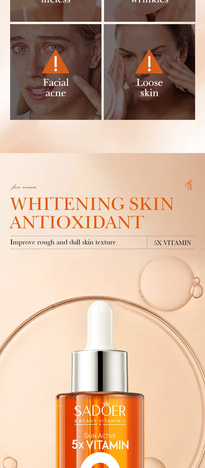 Vitamin C Hydrating Serum 5 Functions Facial Moisturizing Repair Essence Facial Shrink Pores Brightning Korean SkinCare Products