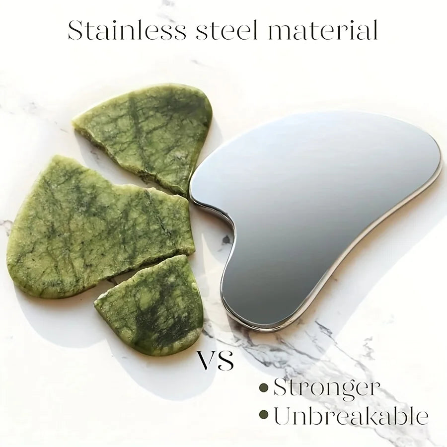 2/3 Piece Set, High Quality Stainless Steel Gua Sha Tool Set, Heart and Lip Shape, Facial Care Tools, Storage Bag