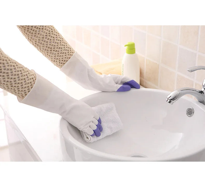 1 Pair Kitchen Household Gadgets Dish Washing Tools Soft Scrubber Rubber Dishwashing Gloves Kitchen Cleaning Silicone Gloves