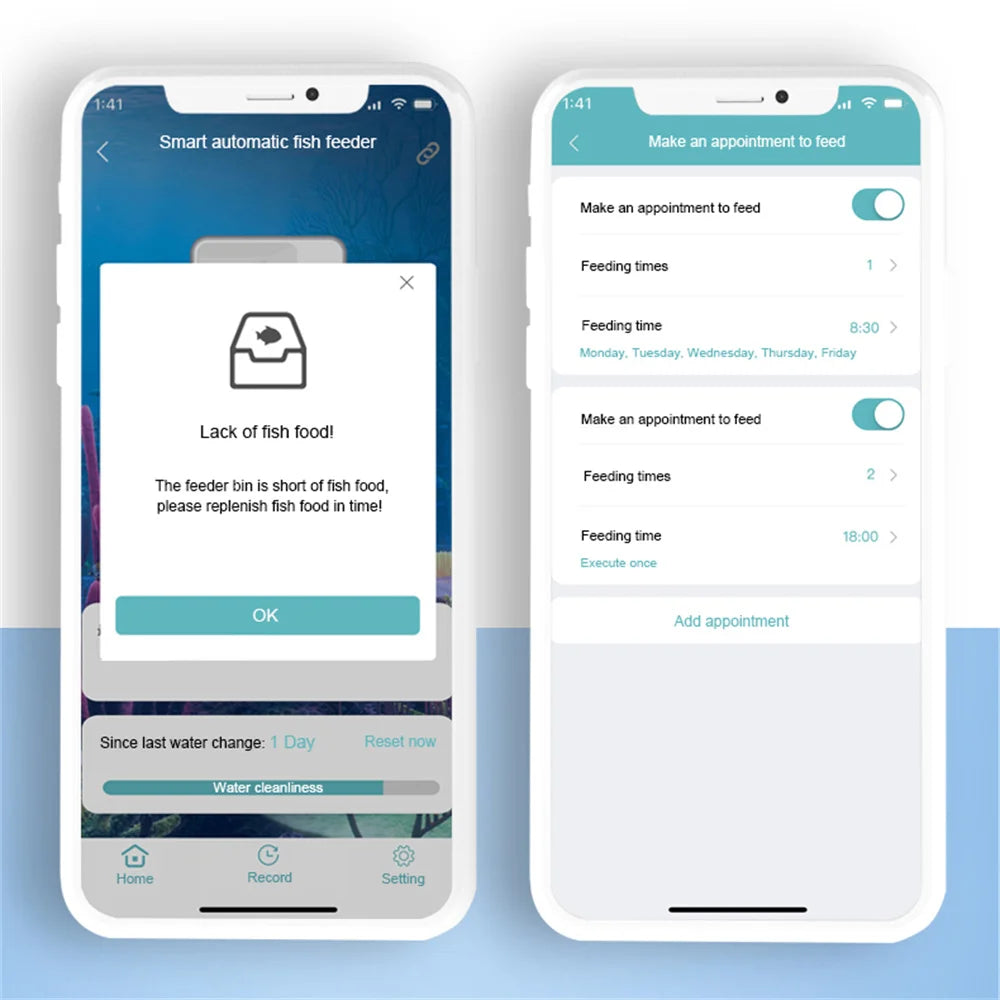 Smart APP fully automatic aquarium fish tank feeder timer wireless mobile phone remote control fish food machine
