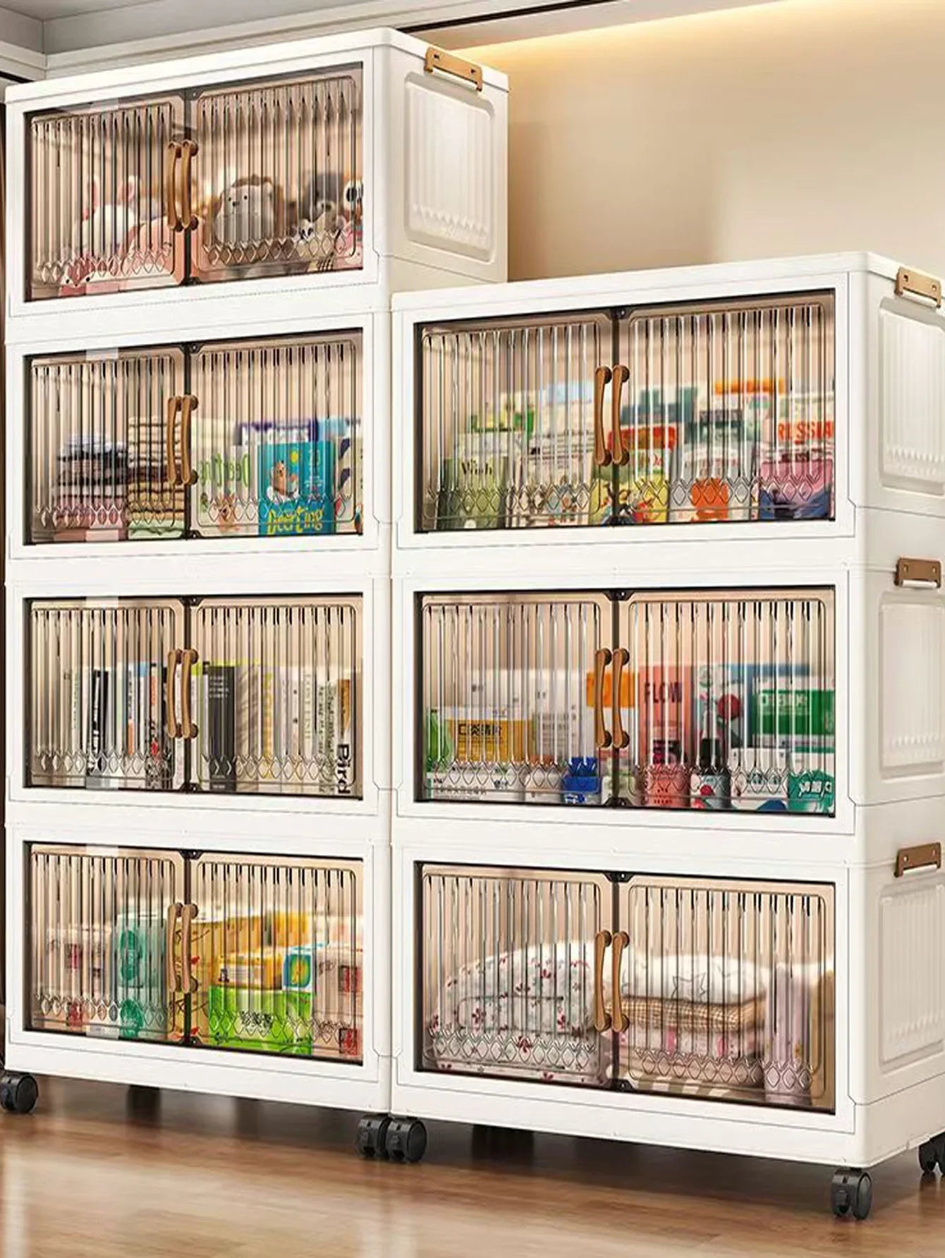 Foldable Sundries Cabinet Dustproof Storage Wardrobe Home Organization Solution