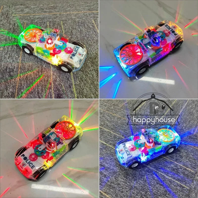 Baby toys Toddler Police Car Electric Vehicle Toy Auto Driving Transparent Gears Music Lights Cars Toys for Kids Boys