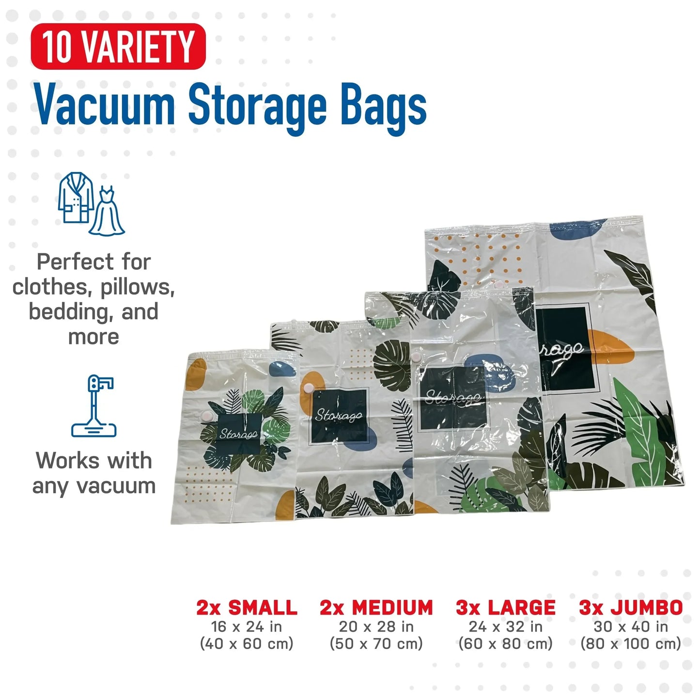 Space saver vacuum storage bags with Hand Pump for Travel Organizer Bags for Comforters, Blankets, Bedding,Packing Bags