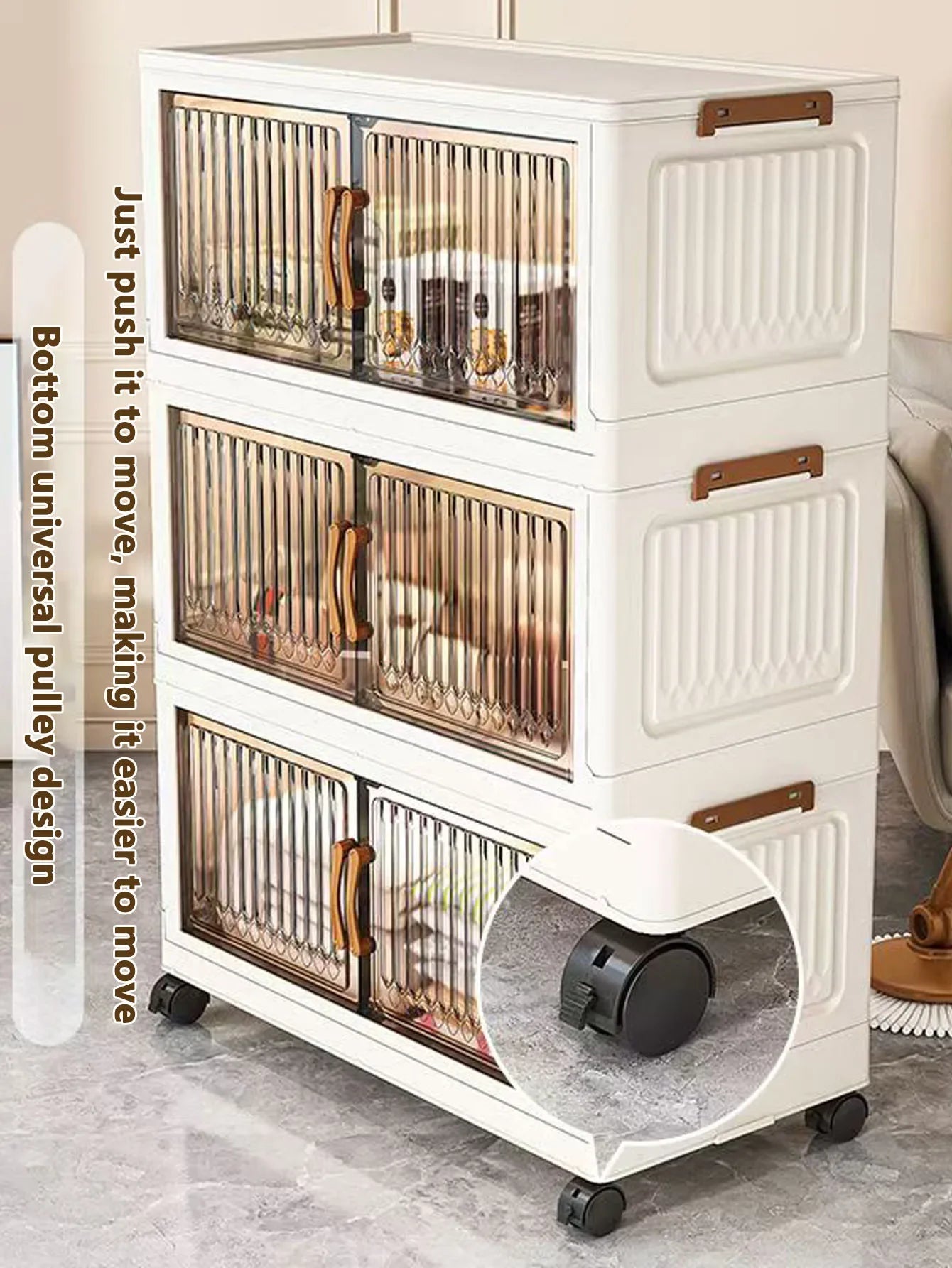 Foldable Sundries Cabinet Dustproof Storage Wardrobe Home Organization Solution