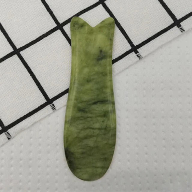 Natural Jade Stone Guasha Board Gouache Scraper For Body Acupoint Press SPA Acupuncture Skin Facial Care Massage Anti Aging Tool