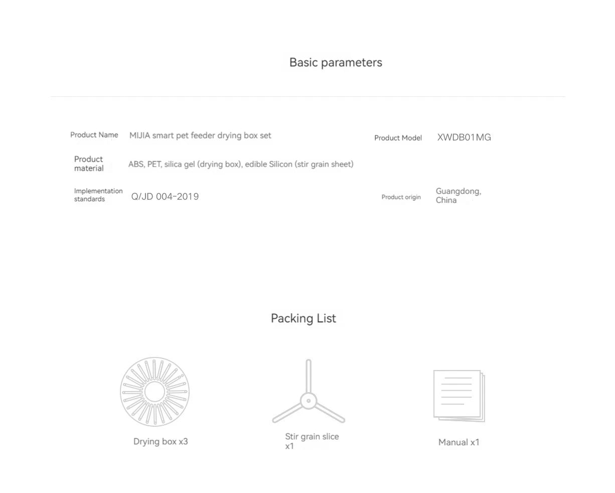 Original Xiaomi Mijia Smart Pet Feeder Drying Box Set Connected To Mijia App Smartreminder For Xiaomi Pet Feeder 3pcs