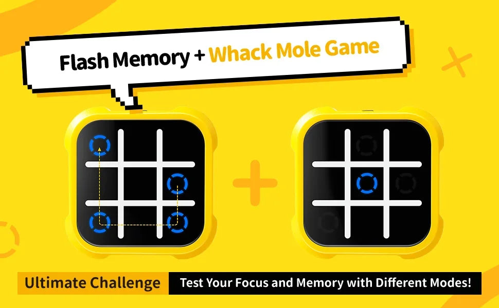 Portable Tic Tac Toe Game Console - Handheld Electronic Puzzle for All Ages, Travel Toys with Memory Training & Montessori Gifts