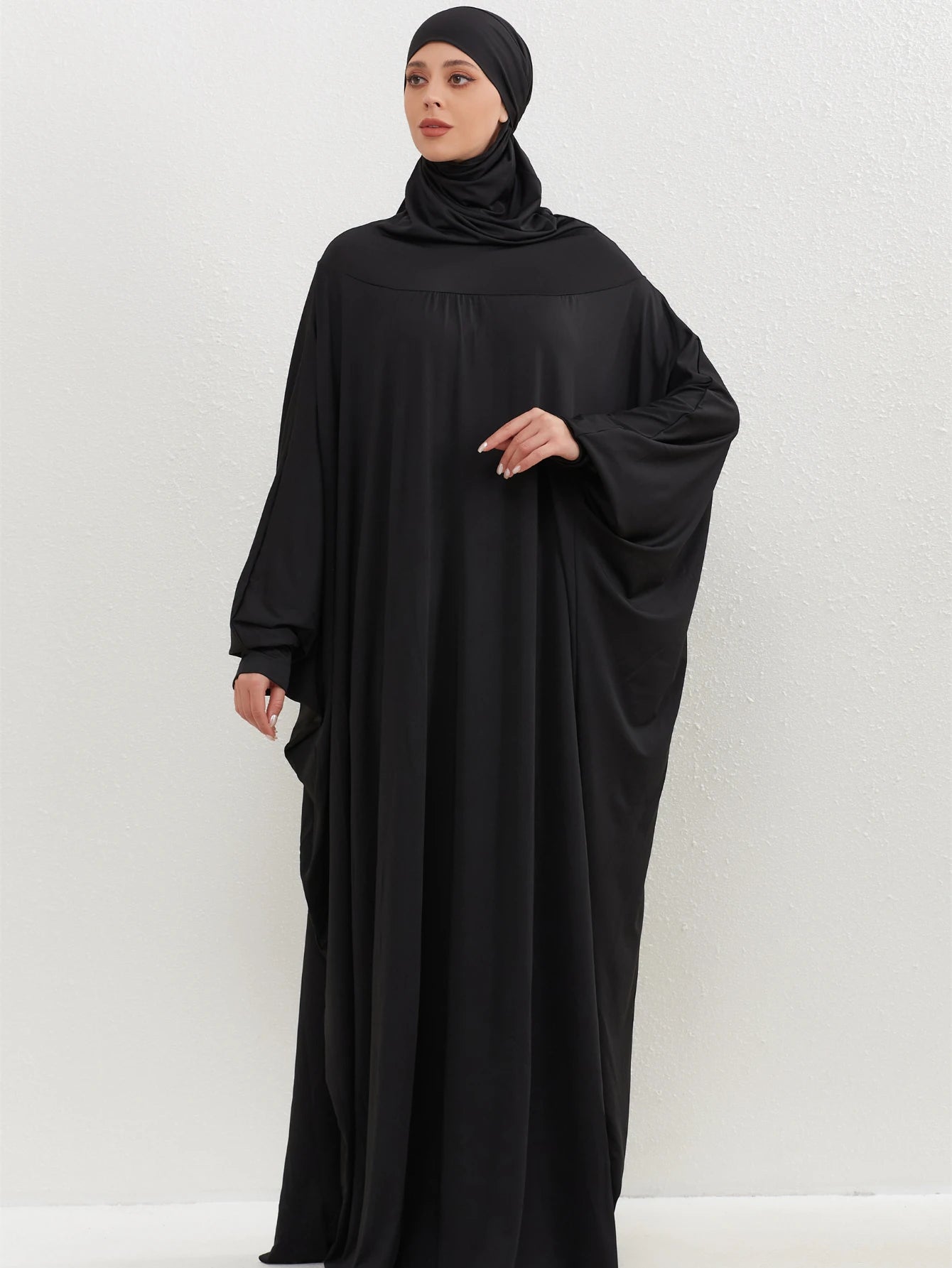 Islamic Abaya Modesty Ramadan Dress Muslim Abayas Hooded Long Sleeve One-piece Prayer Hijab Dress Women Jilbabs Turkish Kaftans