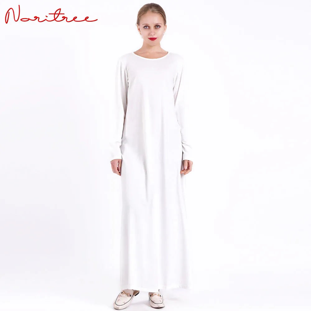 New Fashion Stretch Islamic Inside Dress Robes Inside Fancy Dress Inner Dress French Stylish Modesty Islamic Dress WY56