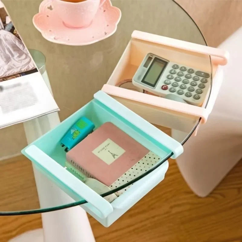 Slide Kitchen Fridge Freezer Space Saver Organizer Storage Rack Shelf Holder Kitchen Refrigerator Storage Box Food Container