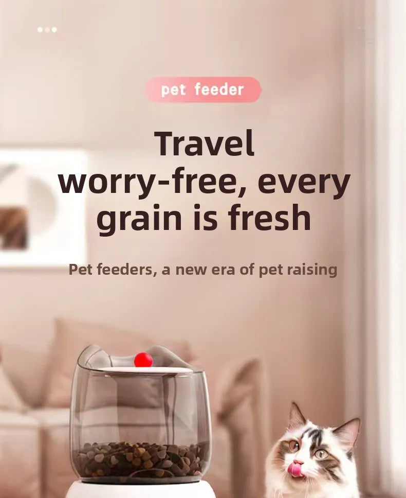 Automatic Smart Pet Feeder，Foot Pedal Operation - Free Automatic Dispenser for Cats and Dogs，Foot activated feeding system for k