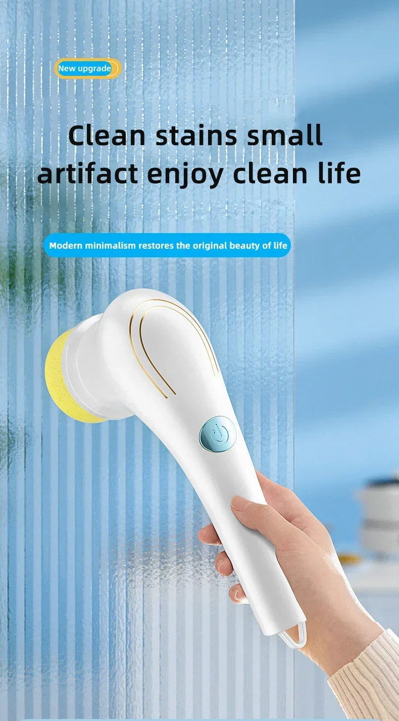 5-in-1 Electric Cleaning Brush Cleaning Gadget Window Cleaner Bathroom Bathtub Toilet Brush Kitchen Cleaning Tool