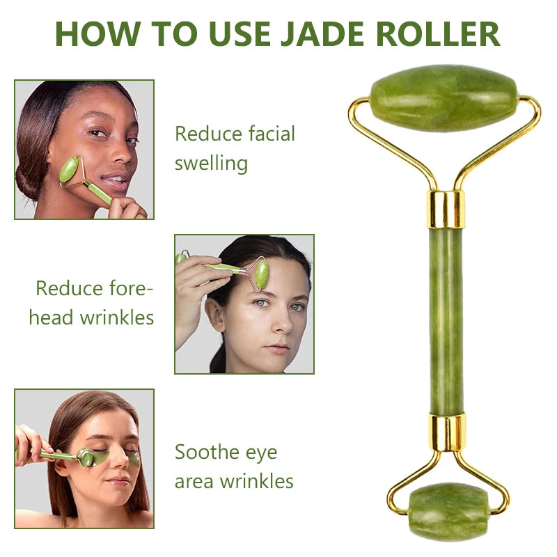 Gua Sha Massager Roller for Face Neck Eye Jade Store Scraper Roller Massage  Lifting Body Slimming Guasha Skin Beauty Care Tools