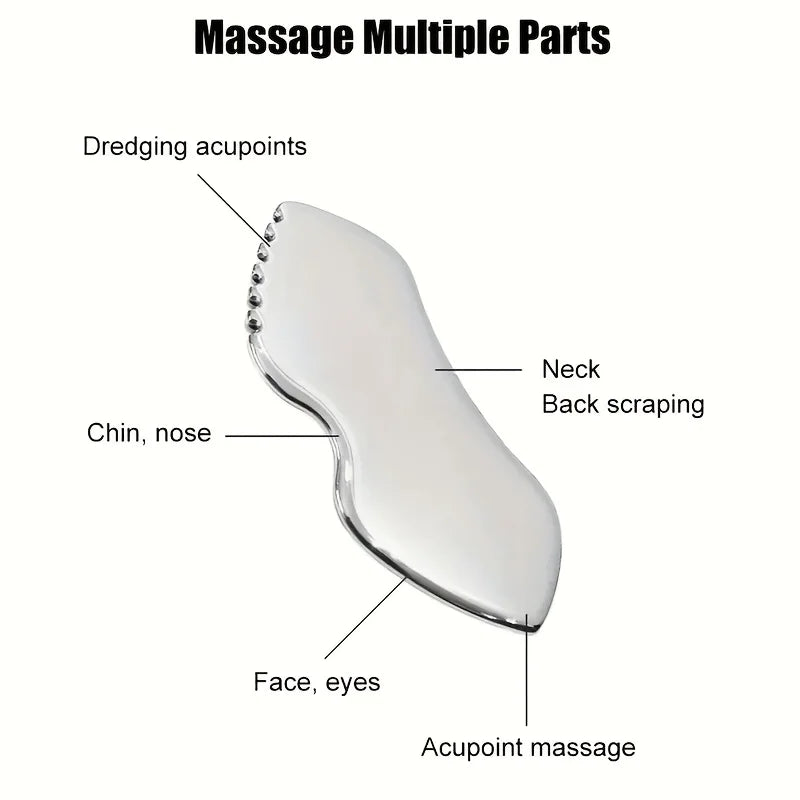 2/3 Piece Set, High Quality Stainless Steel Gua Sha Tool Set, Heart and Lip Shape, Facial Care Tools, Storage Bag