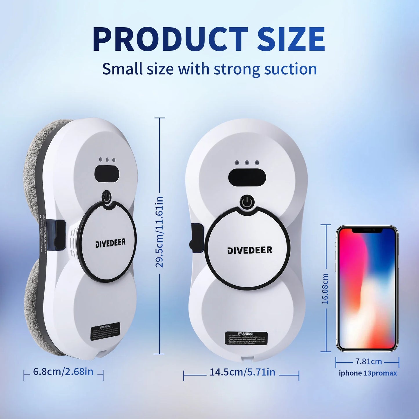 DIVEDEER Home intelligent cleaning robot with automatic water spraying function, anti drop magnetic glass cleaning machine