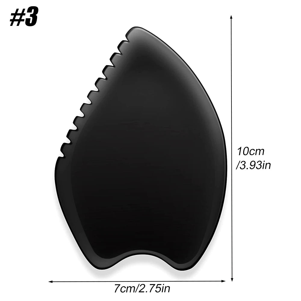 Gua Sha Facial Body Massage Tools,Unique 9-Edge Gua Sha Bian Stone,3D Gua Sha Stone with Ridges,Gua Sha Scraping Massage Tool