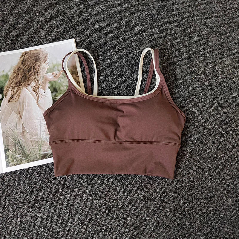 Women Breathable Sports Bra Shockproof Fitness Tops Push Up Gym Crop Top Brassiere Sport Bras Gym Workout Top Seamless Yoga Bra