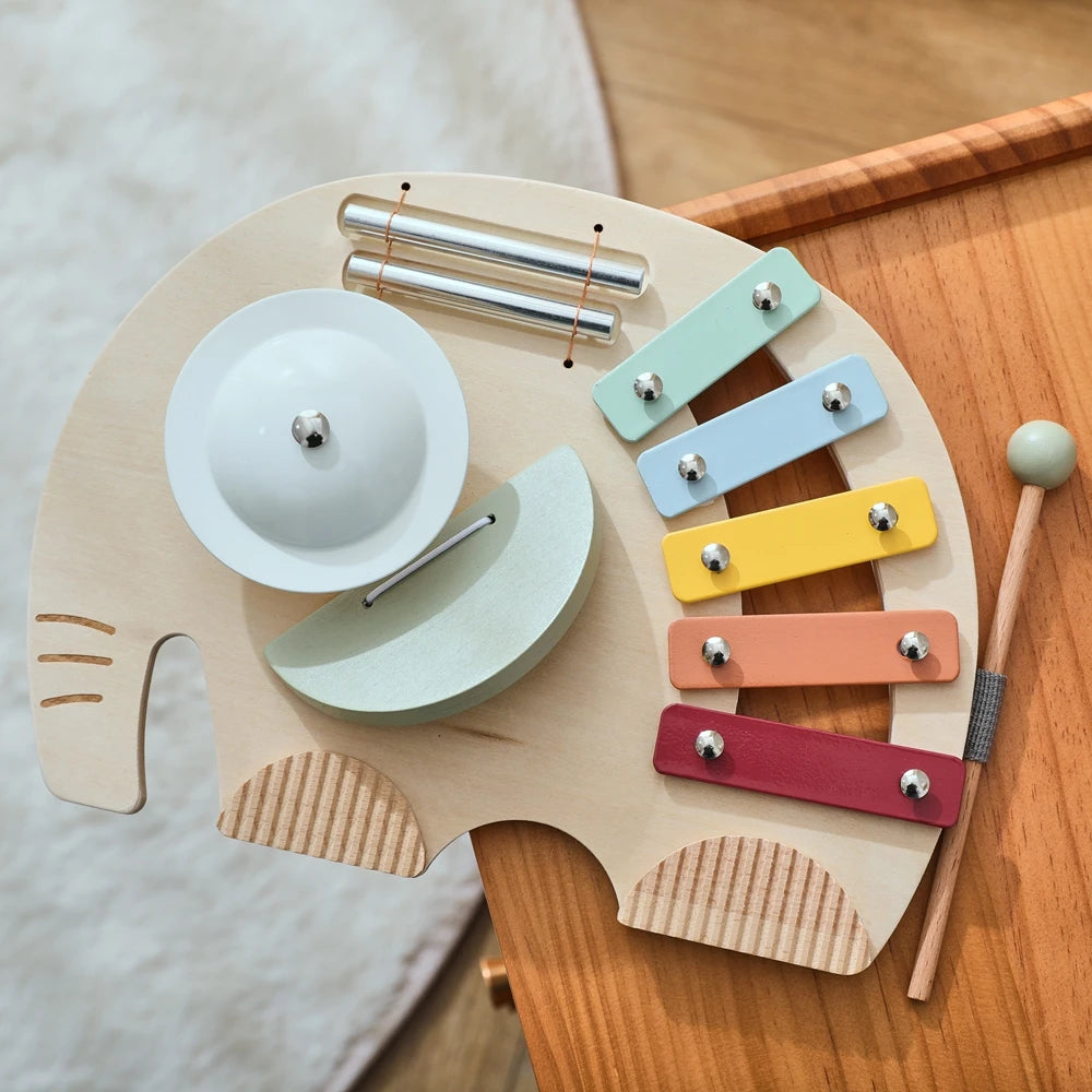 Wooden Instruments Baby Toys Educational Toys Elephant Xylophone Children's Musical Toys Newborn Birthday Gifts Music Table Toys