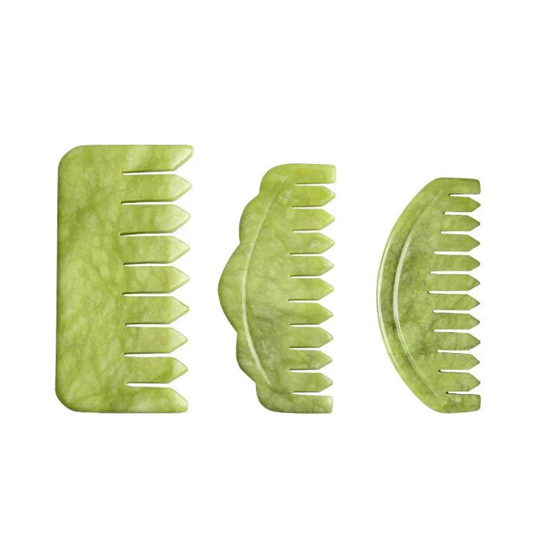 Natural Jade Stone Guasha Board Gouache Scraper For Body Acupoint Press SPA Acupuncture Skin Facial Care Massage Anti Aging Tool